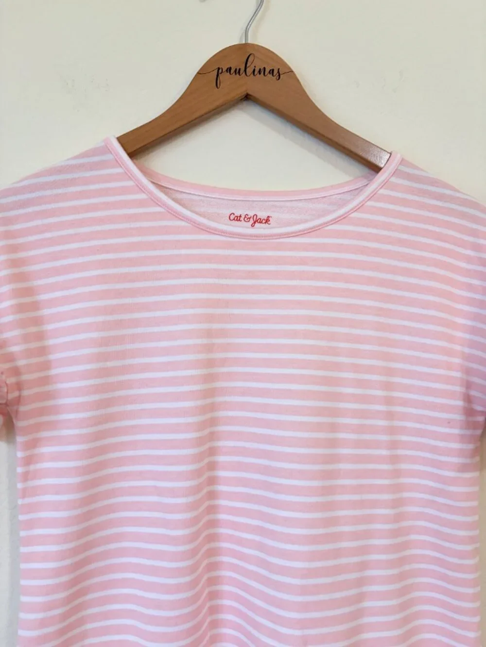 Cat Jack Dress Girls XL Pink Striped Bunny Pocket Detail Easter T-Shirt Dress